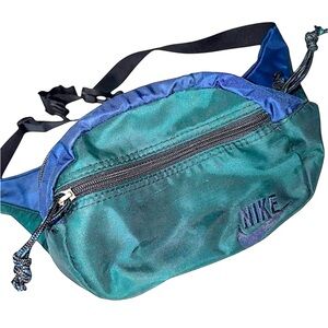 Nike Blue and Green Men's Waist fannypack Bum Bag